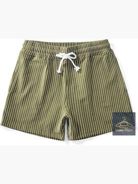 Men's 5" Sweat Shorts Cotton Terry Striped Athletic Workout Casual Pajama Gym